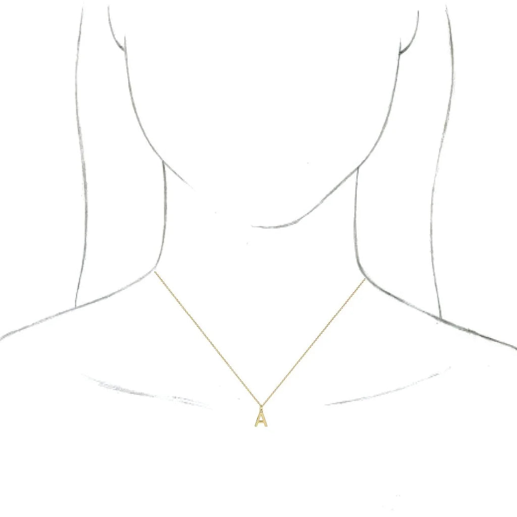 14k Yellow Gold Initial Dangle Necklace Jewelry P456250
