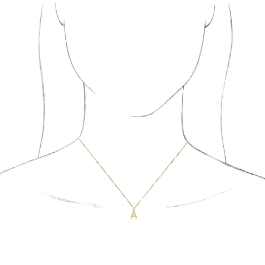 14k Yellow Gold Initial Dangle Necklace Jewelry P456250
