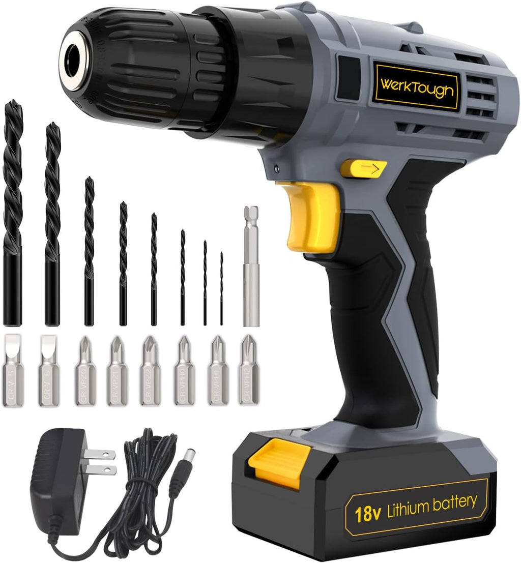 77PCS 18/20V Cordless Drill Screwdriver Tool Set in Toolbox Storage Case Q40363