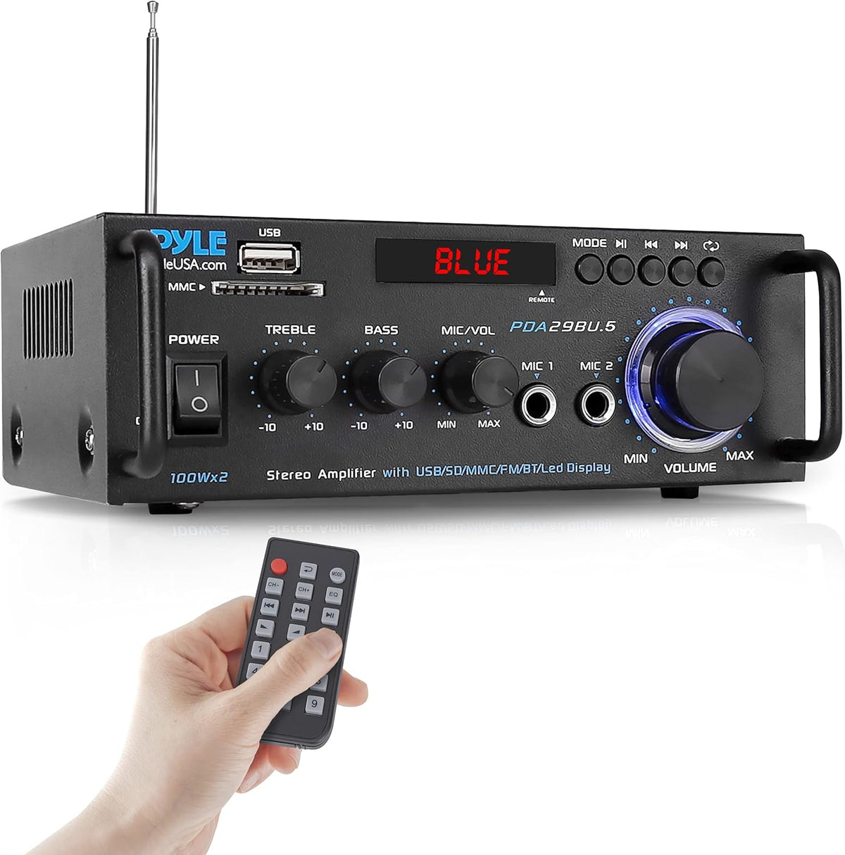 200W Dual Channel Bluetooth Stereo Amplifier V9389