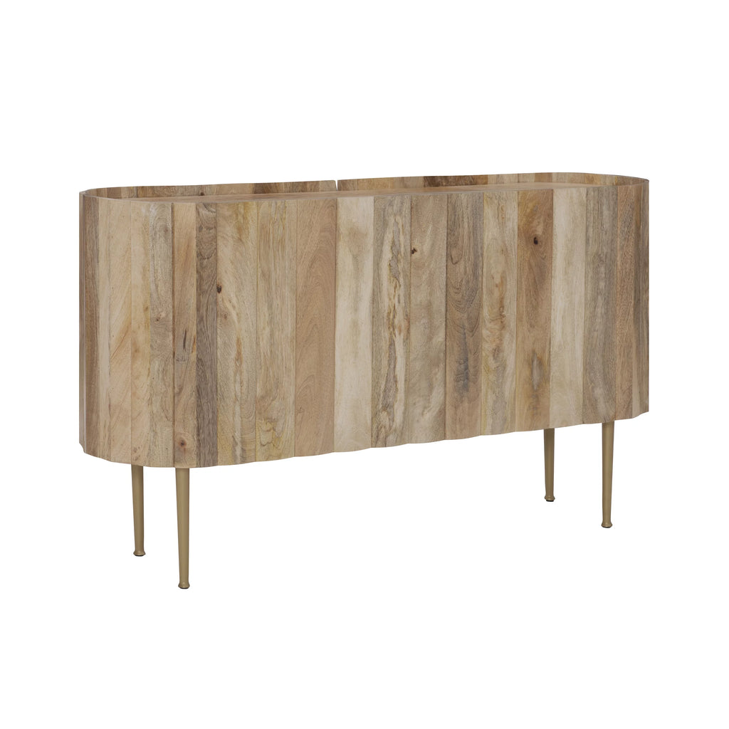Wood and Iron Console Table with Shelves A258146