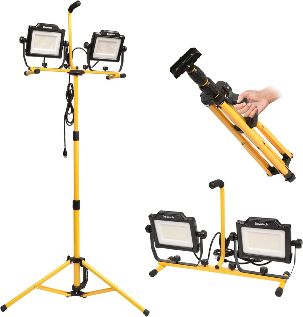 180W 20000 Lumen Dual-Head LED Work Light with Tripod Stand H676804