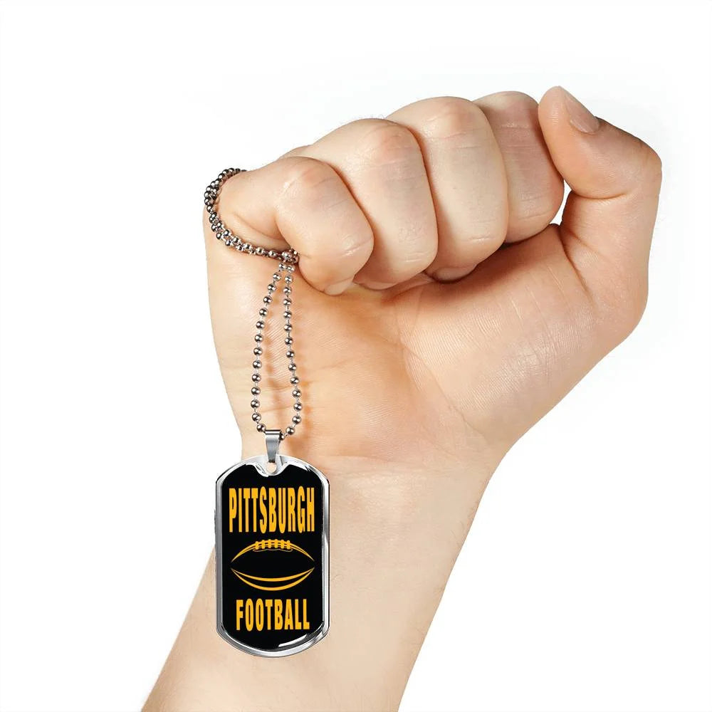 Stainless Steel or 18k Gold Dog Tag Necklace F1699