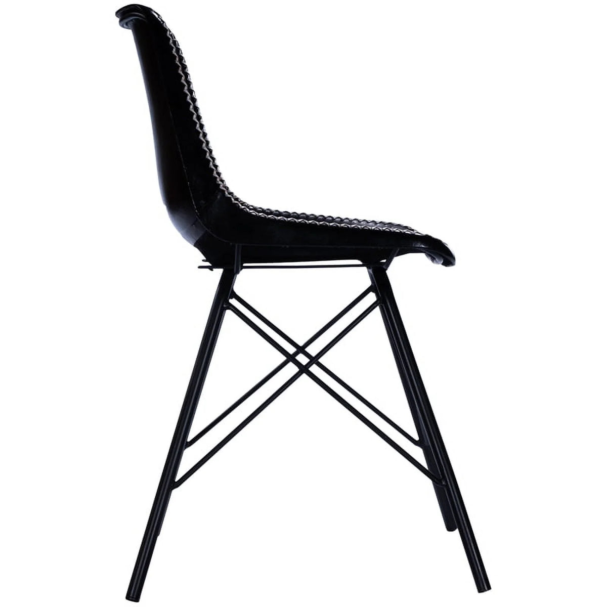 Black Leather Side Chair E212