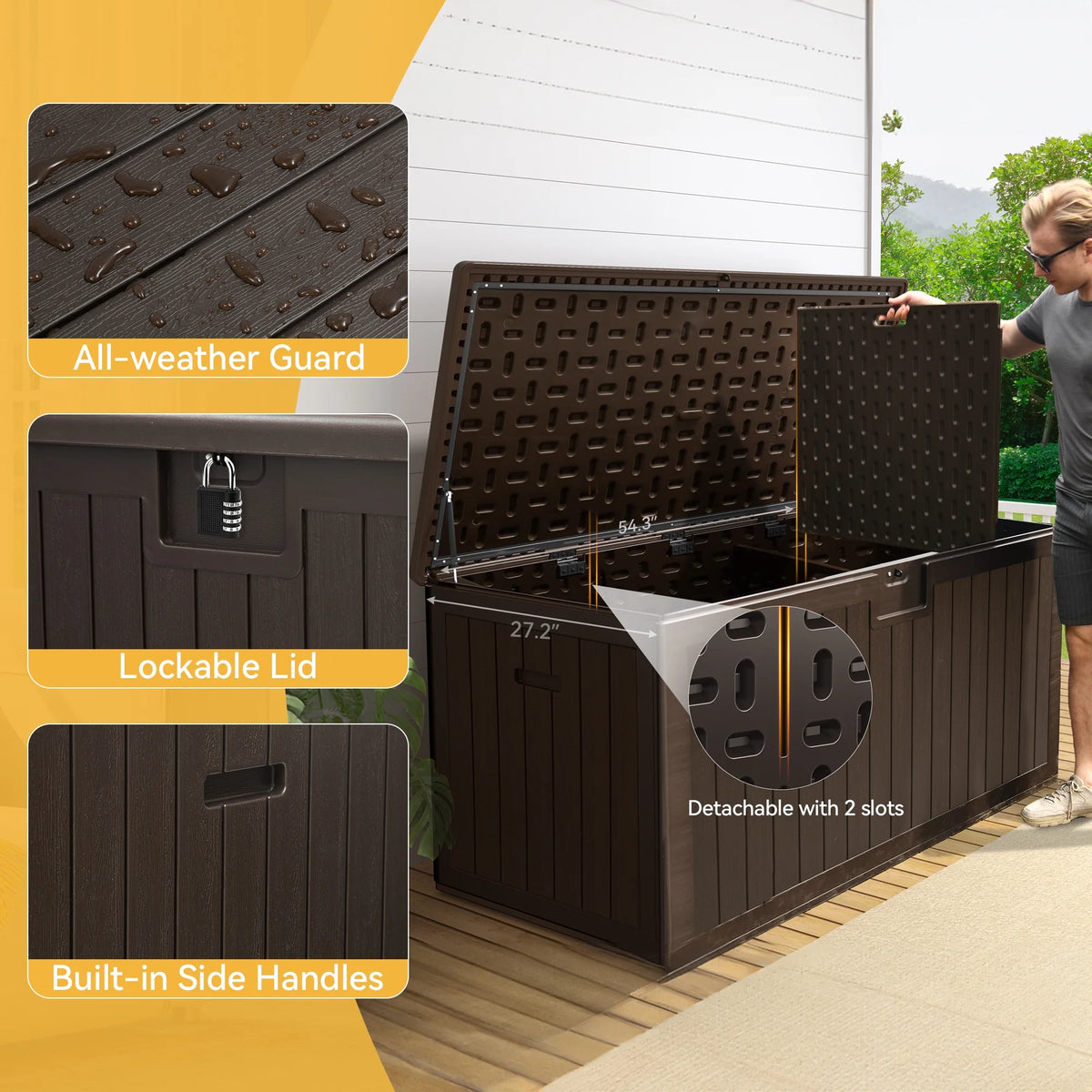 150 Gallon Waterproof Lockable Deck Box T8052