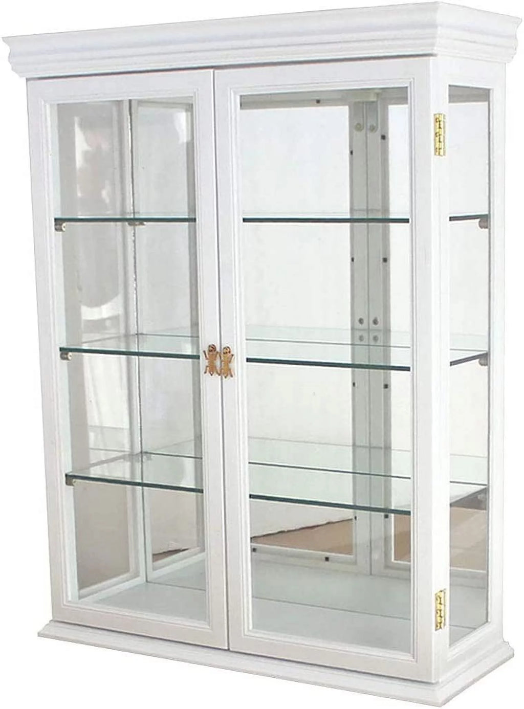 White Solid Wood Wall Mount Curio Cabinet J439
