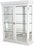 White Solid Wood Wall Mount Curio Cabinet J439