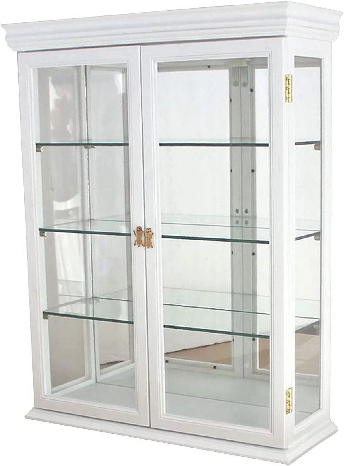 White Solid Wood Wall Mount Curio Cabinet J439