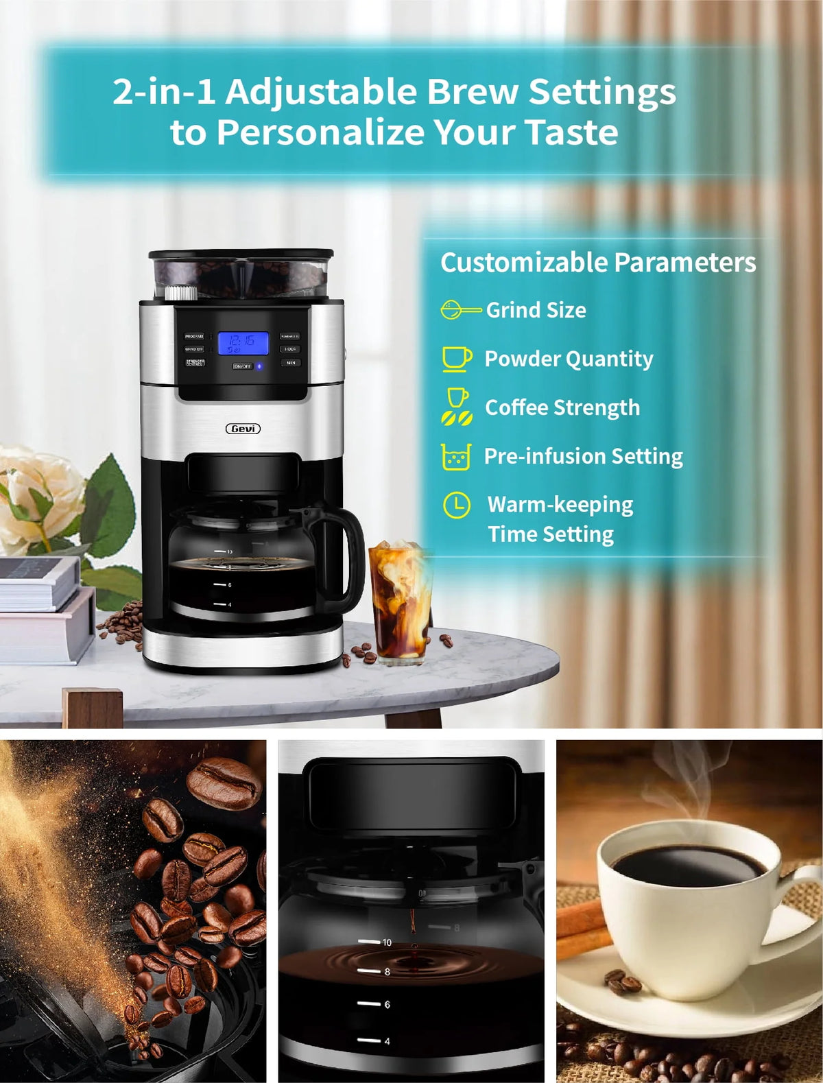 10-Cup Programmable Grind and Brew Coffee Maker D568326