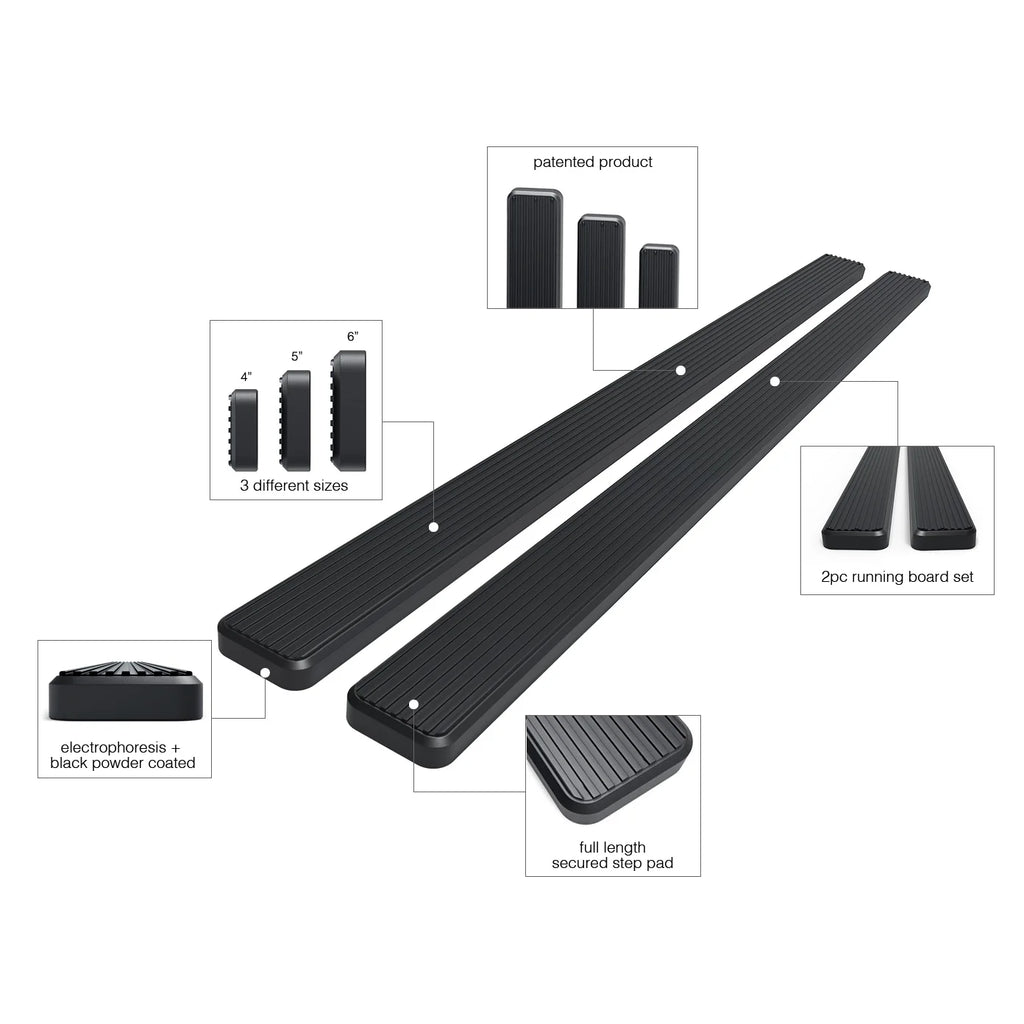 Matte Black Running Boards Z2392