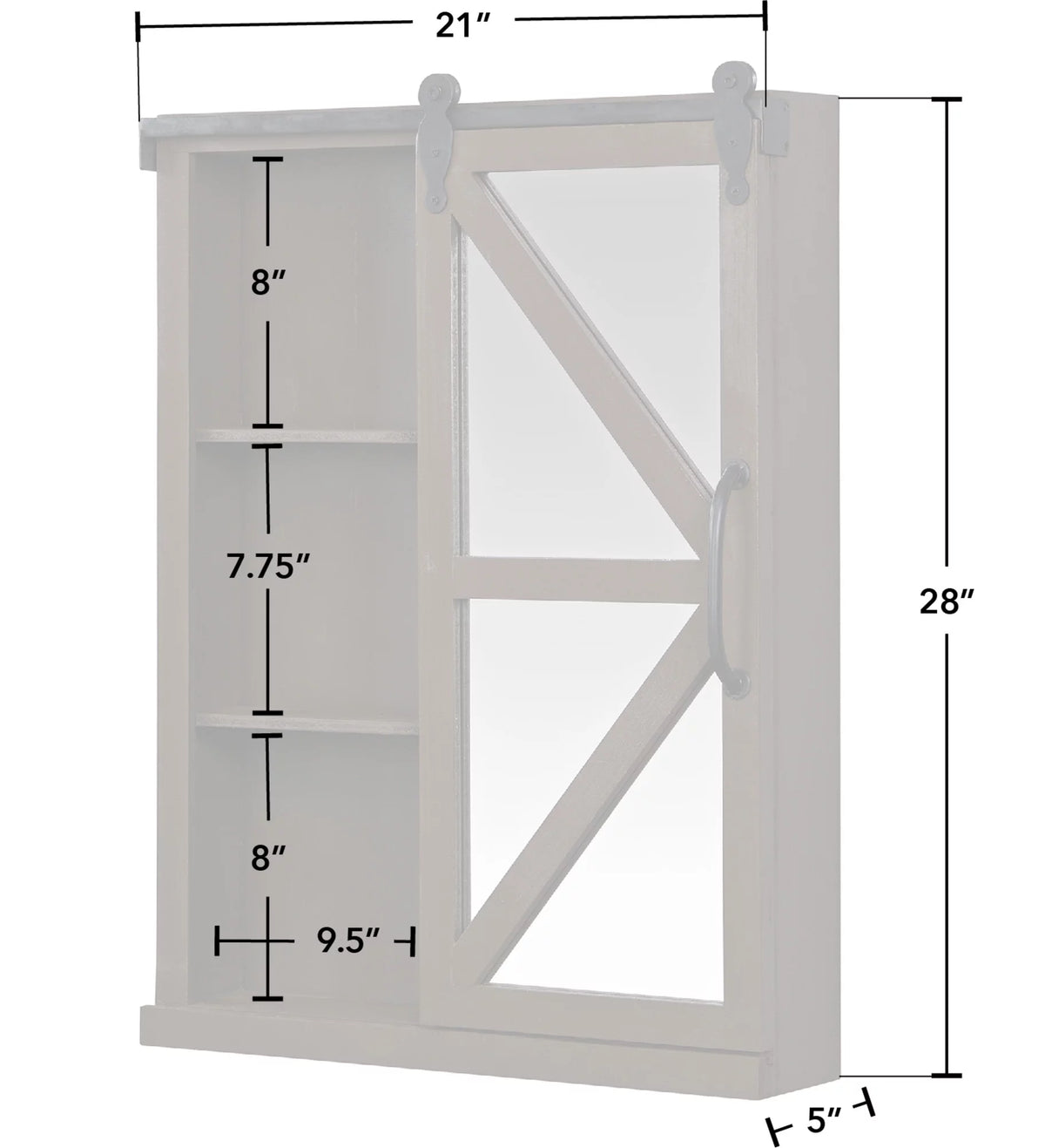 Dark Brown Mirrored Cabinet B53404