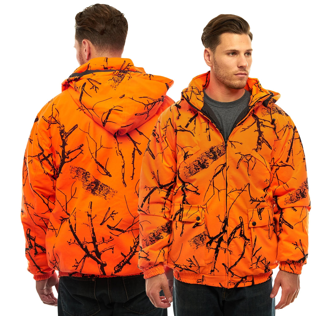 Blaze Orange Camo Insulated Waterproof Safety Tanker Jacket G93869