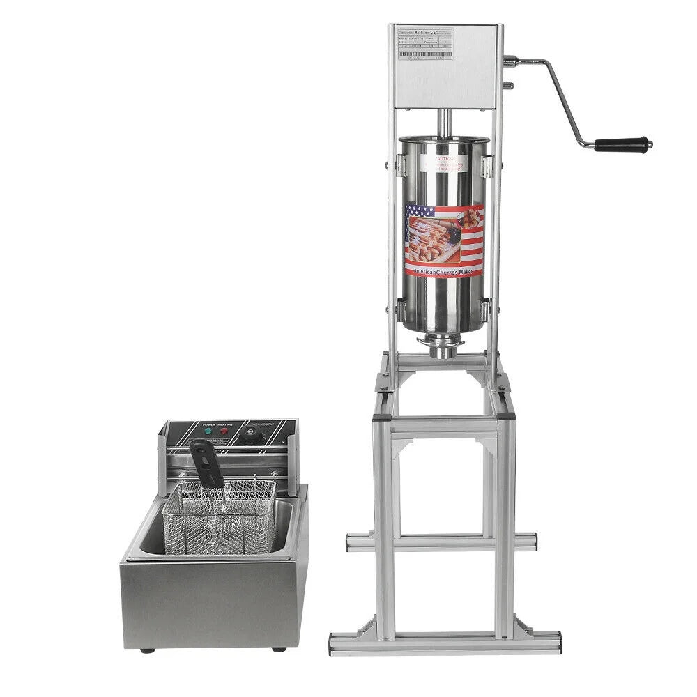 5L Churro Making Machine with 6L Electric Deep Fryer 110V N39855