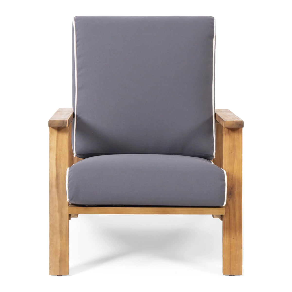 Acacia Wood Club Chairs with Cushions, Set of 2 U53572