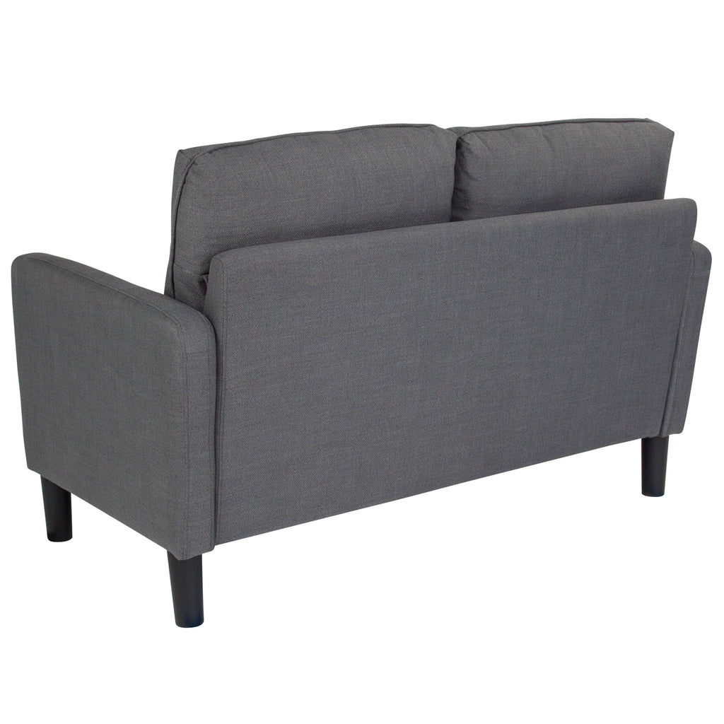 Brown Leather Straight Arm Loveseat G6632
