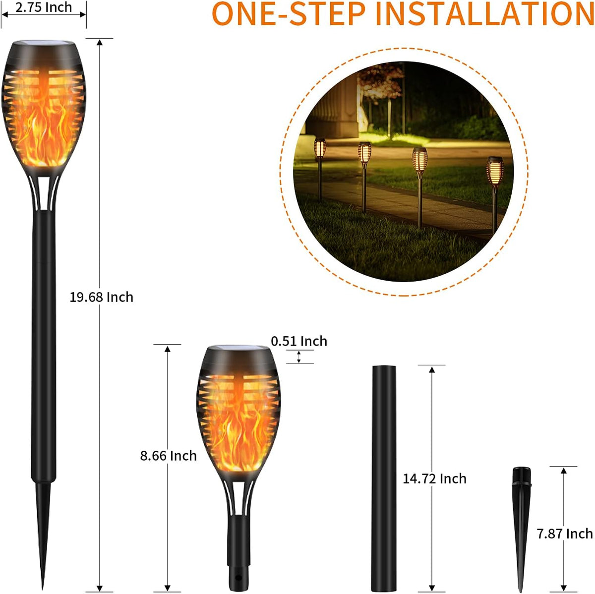 12 Pack Solar Torch Light with Flickering Flame Y581