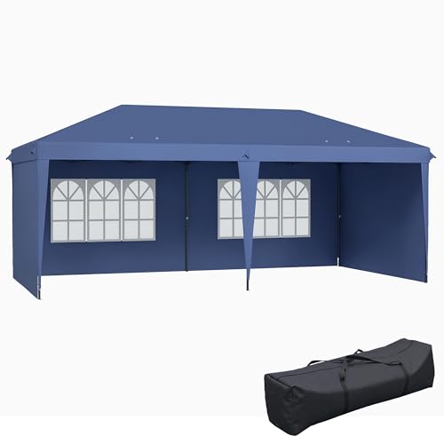 10' x 20' Pop Up Canopy Tent with 4 Sidewalls, White D906921