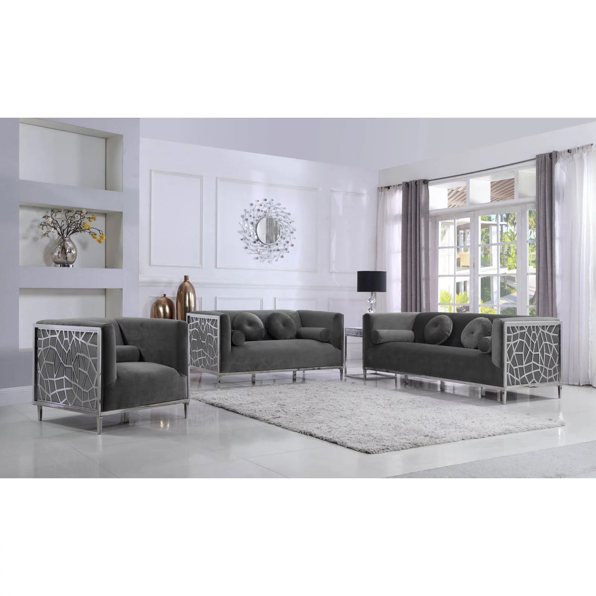 Black Velvet Loveseat C443084