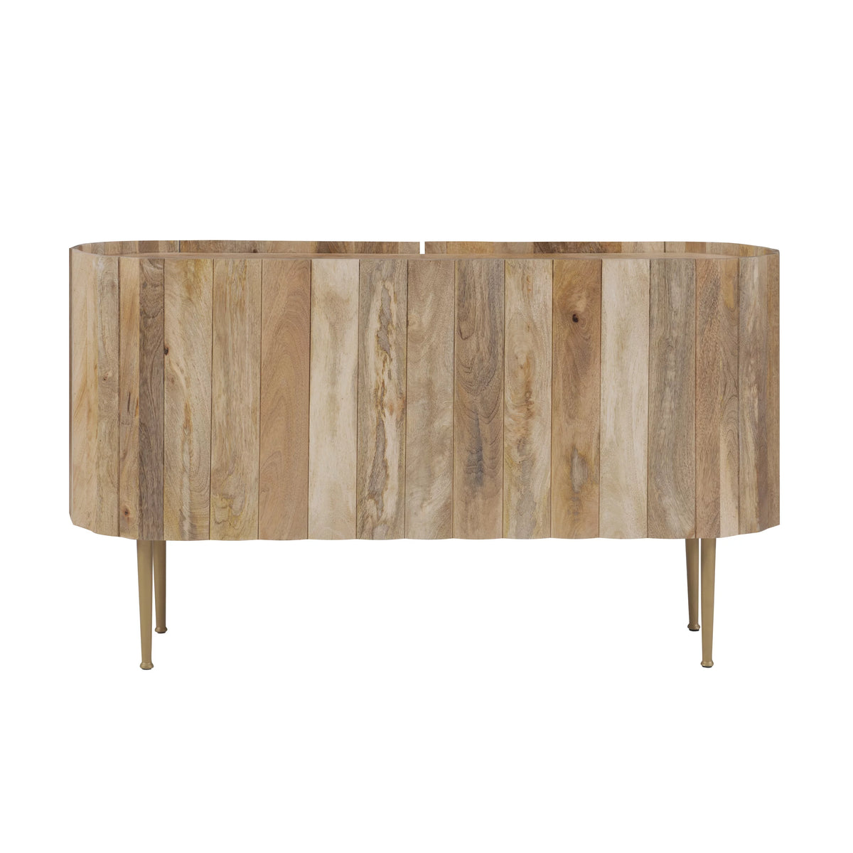 Wood and Iron Console Table with Shelves A258146