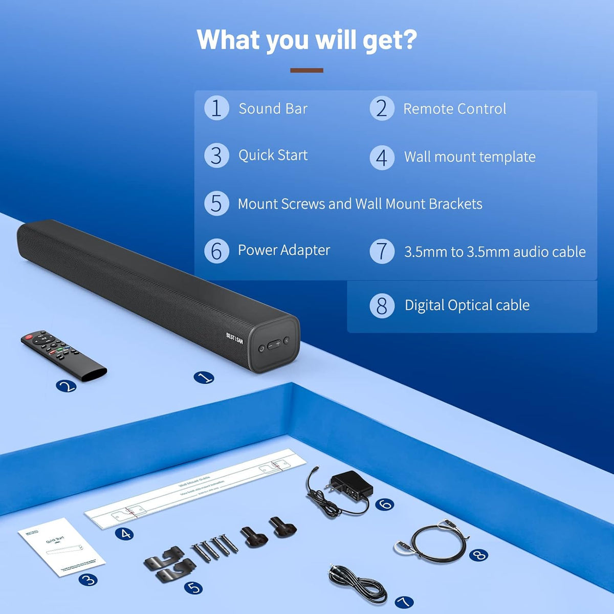 100W Wireless TV Sound Bar with HDMI-ARC C540