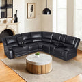 Black PU Leather Modular Reclining Sectional Sofa M41726