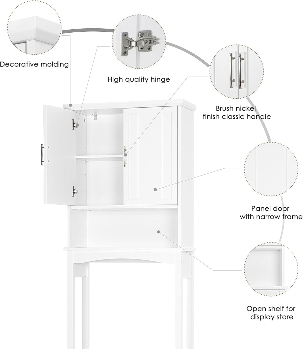 White Over The Toilet Storage Cabinet U62146