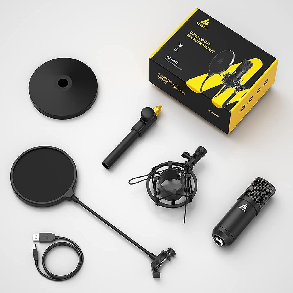 USB Condenser Microphone Kit 192KHZ/24BIT Cardioid Plug & Play, Pack of 2 S1228