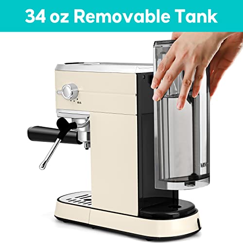 Espresso Machine 20 Bar with Milk Frother Steam Wand, Compact Coffee Machine with 34oz Removable Water Tank T146112