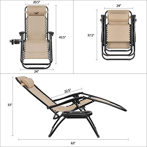 Beige Zero Gravity Chair Set of 2 B937