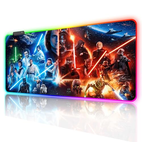 31.5"X15.7" RGB Mouse Pad with Anti-Slip Rubber Base Stitched Frame C934