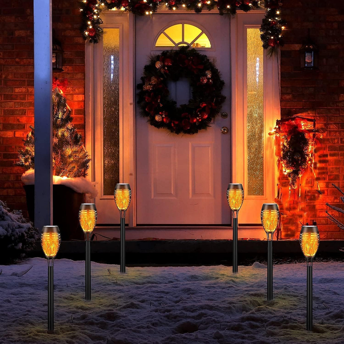 12 Pack Solar Torch Light with Flickering Flame Y581