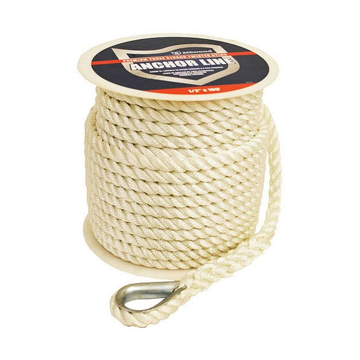 Nylon Twisted Anchor Line with Thimble (3/8-Inch x 200-Feet) E129211