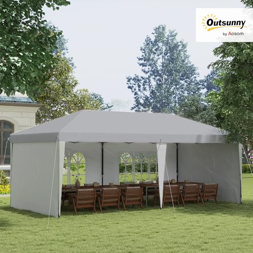 10' x 20' Pop Up Canopy Tent with 4 Sidewalls, White D906921