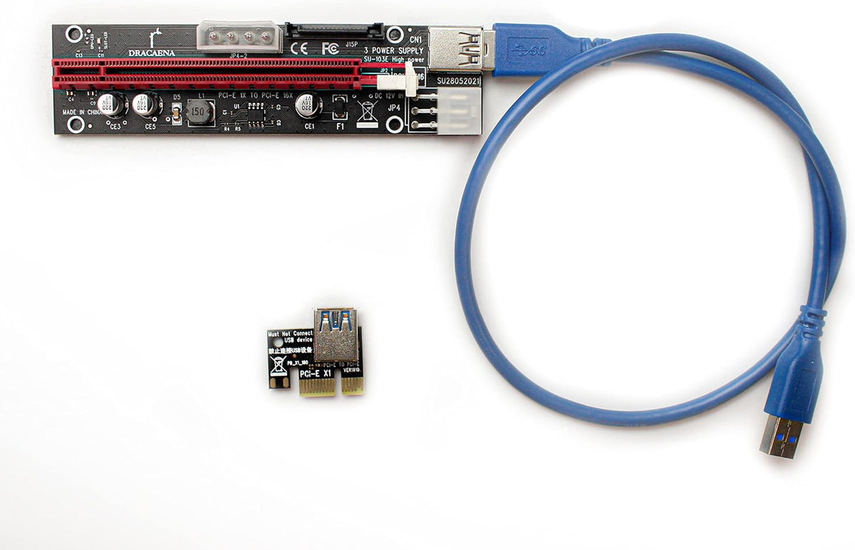 2 Pack PCIE Riser Adapter Card 16X to 1X V647
