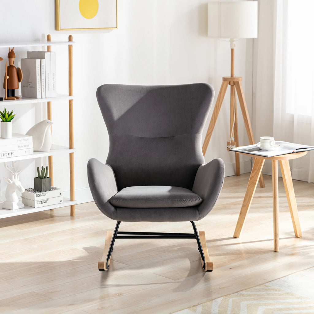 Velvet Recliner Chair with High Backrest and Armrests B6987