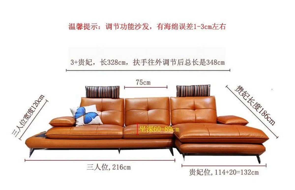 Genuine Leather Sectional Sofa W802746