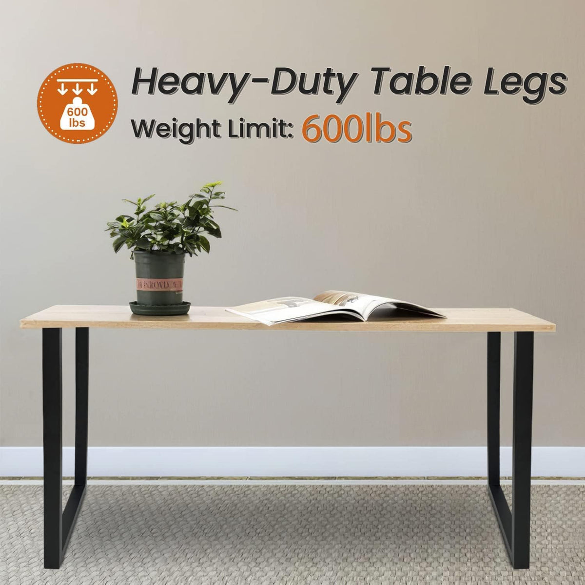 28'' Height 17.7'' Wide Black Metal Table Legs 2 PCS N1645