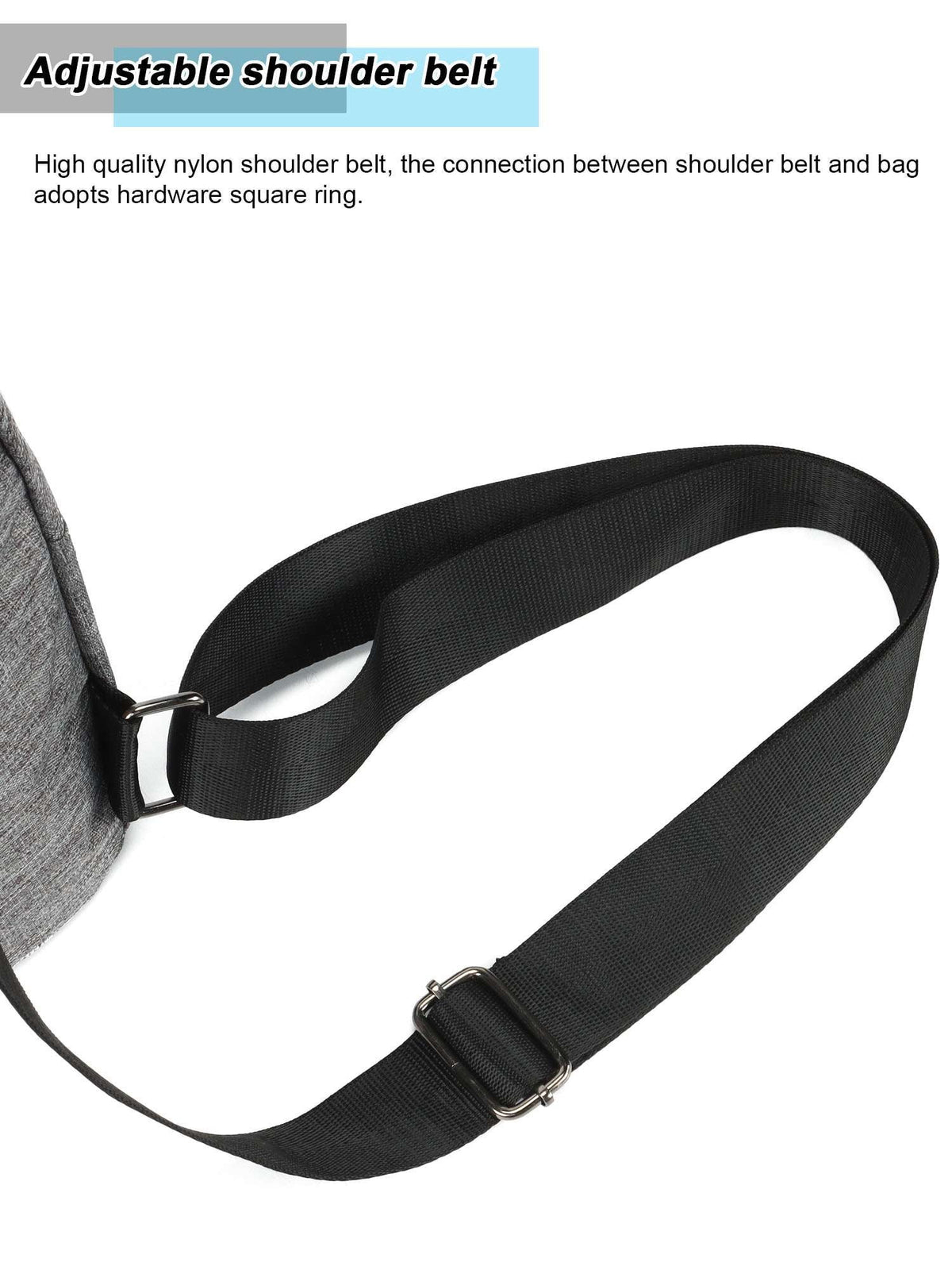 Small Casual Sling Bag Crossbody Backpack with Adjustable Shoulder Strap Black & Gray P9926