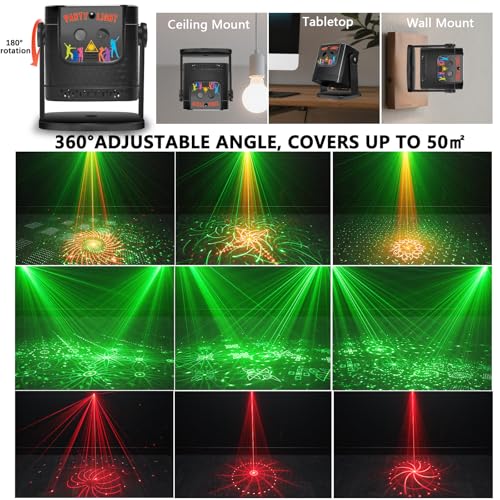 Sound Activated Strobe & Disco Ball Laser Lights Projector B713956