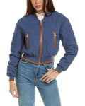 Quilted Chambray Bomber Jacket H108006