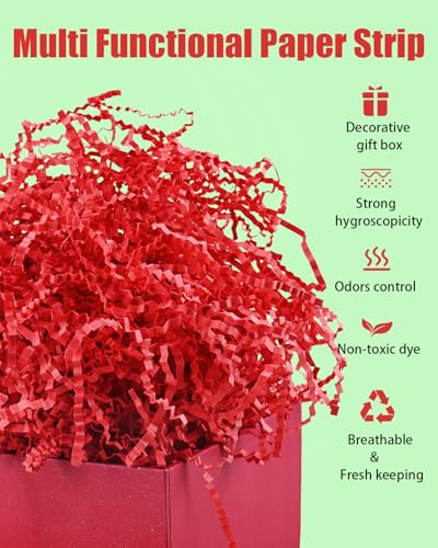 10.5oz Crinkle Cut Paper Shred Filler Red & Green P727
