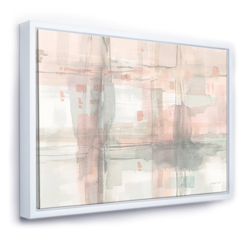 Grey Pink Modern Framed Canvas 44 in. Wide x 34 in. High D748