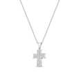 14k White Gold Diamond Cross Pendant Q361605