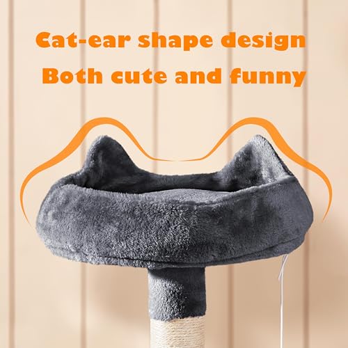 Dark Gray Cat Tree with Platform, Hammock, Scratching Posts O49164