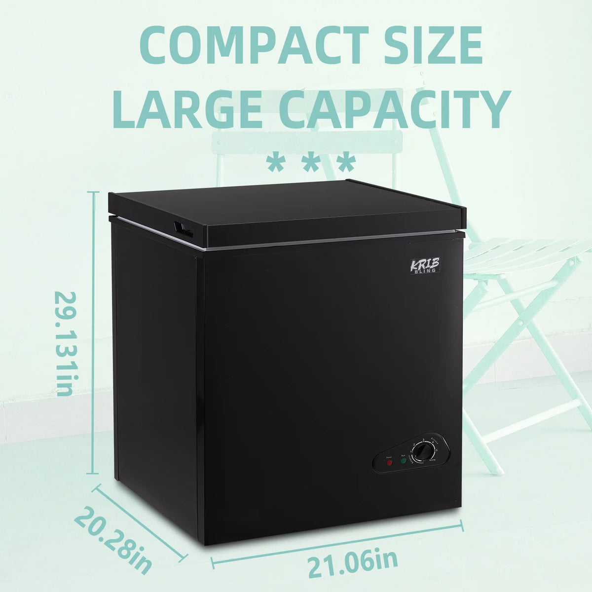 3.5 Cu.Ft Black Chest Freezer with Removable Basket R568