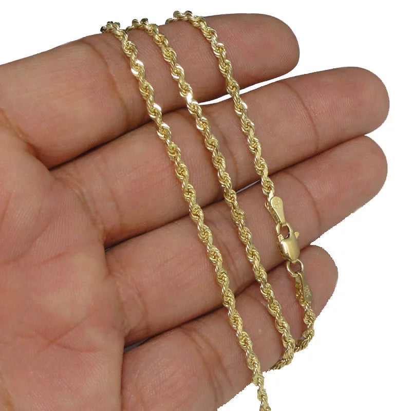 10K Yellow Gold Pendant With 2.5mm Cuban Link Chain Necklace Set A140