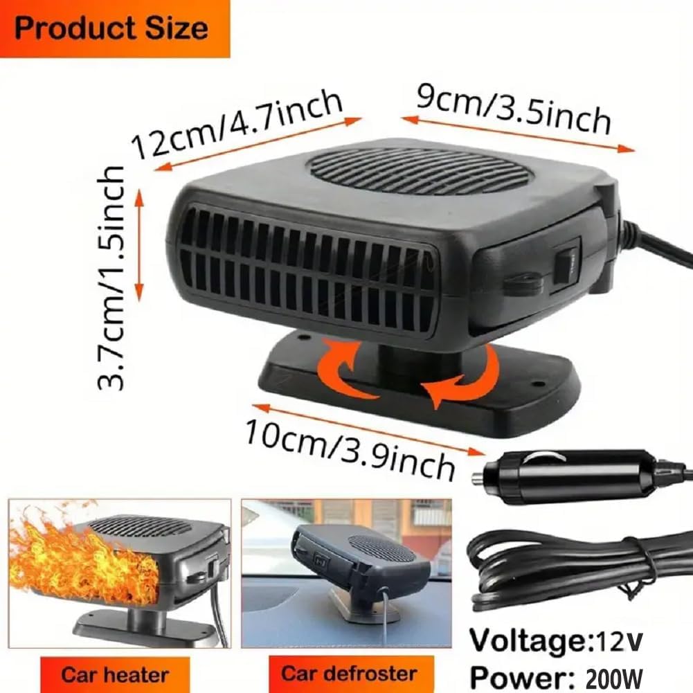 200W Portable Car Heater with Cigarette Lighter Plug E2231
