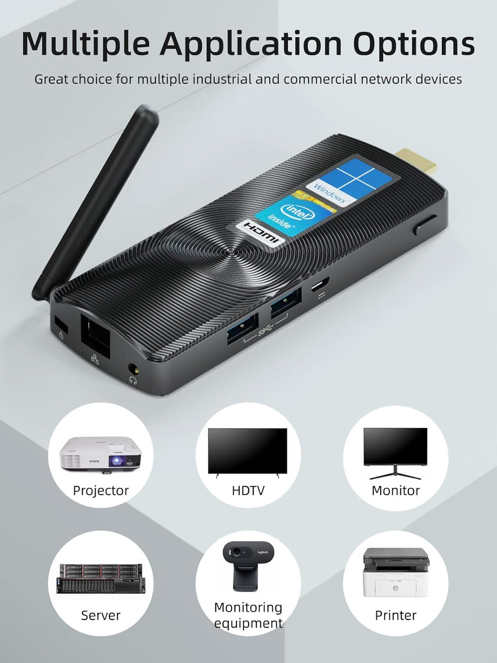 Mini PC Stick Fanless Windows 11 Pro Celeron J4125 8GB/256GB Small Computer X944