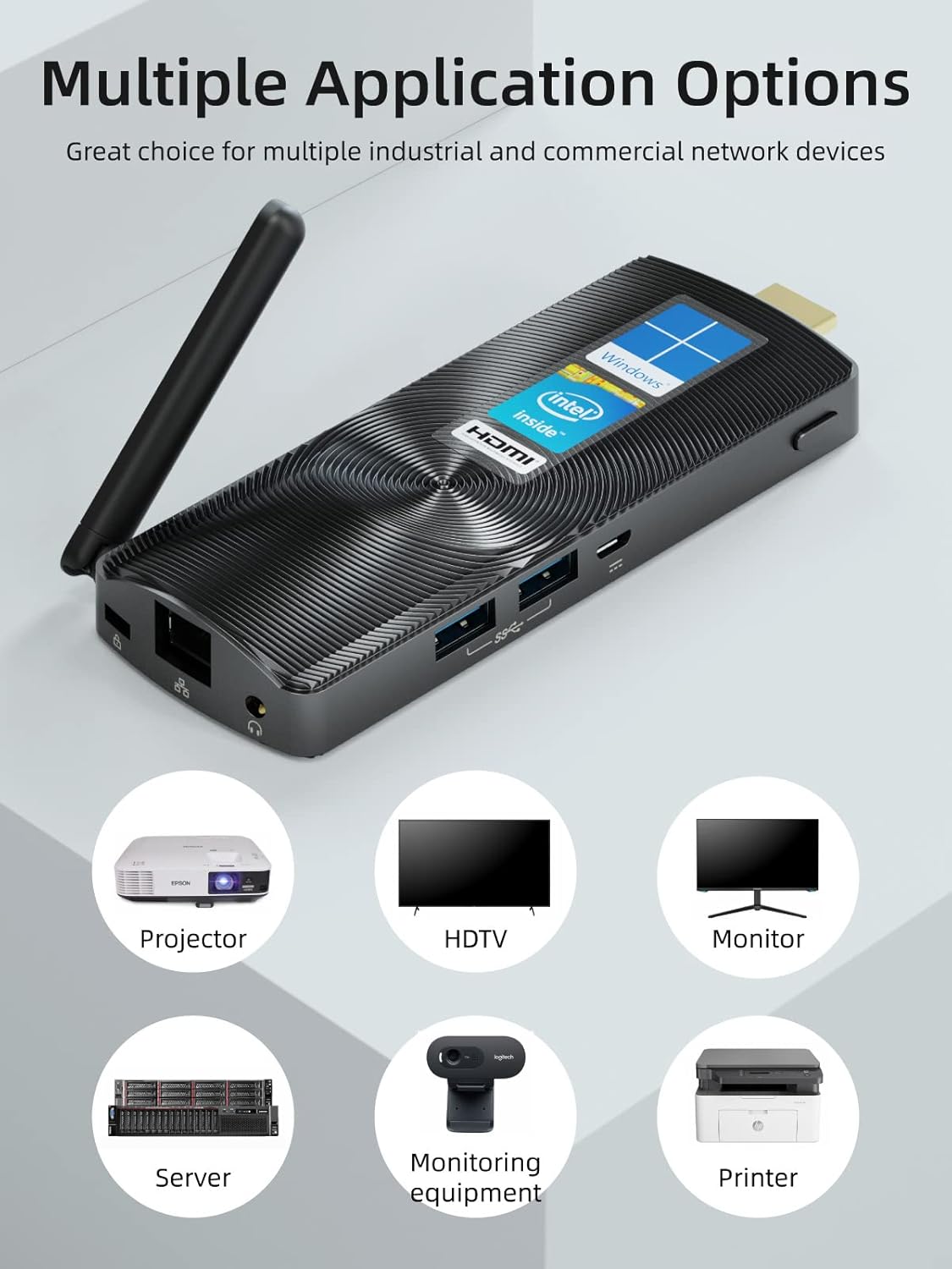 Mini PC Stick Fanless Windows 11 Pro Celeron J4125 8GB/256GB Small Computer X944