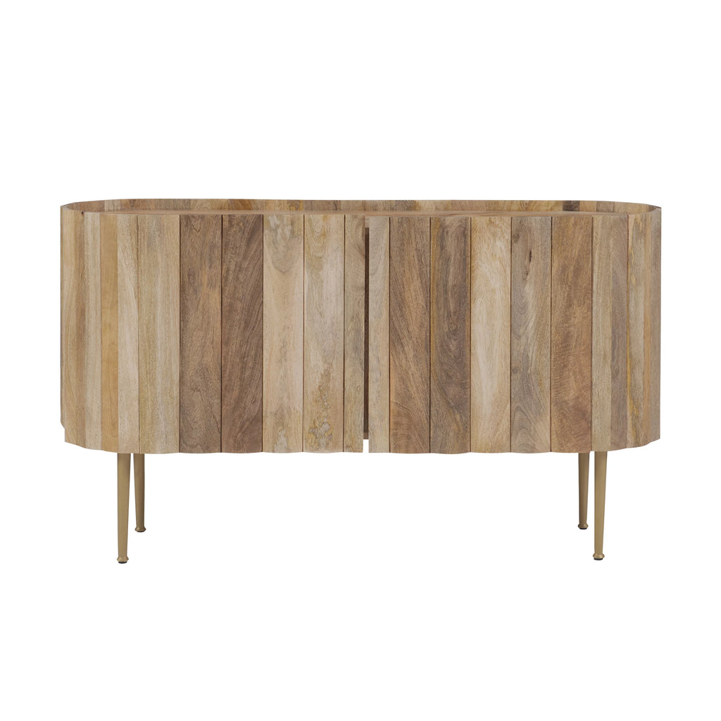 Wood and Iron Console Table with Shelves A258146